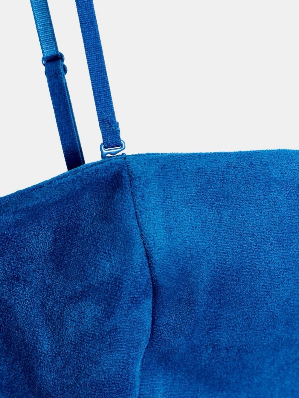 Zara Removable Strap Cobalt Blue Faux Suede Maxi Dress Size Medium NWT - Picture 5 of 14